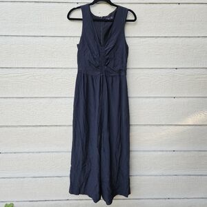 Club Monaco black wide leg jumpsuit with ruched bust size 6
